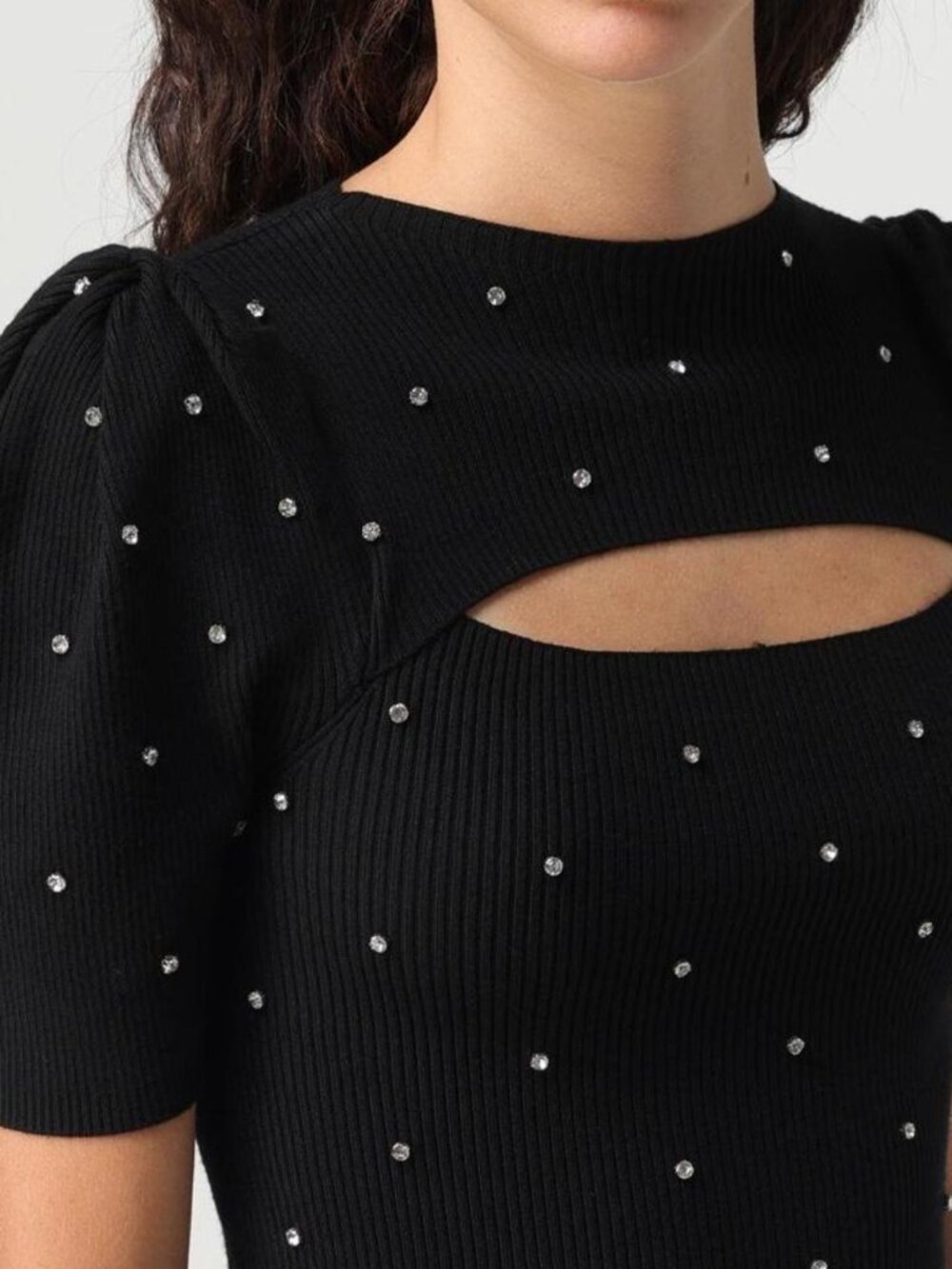 Liu Jo Women's Black Rhinestone Top